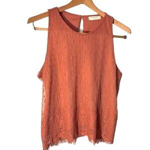 Sophie Rue Coral Lace Fringe Women’s Top Size Small